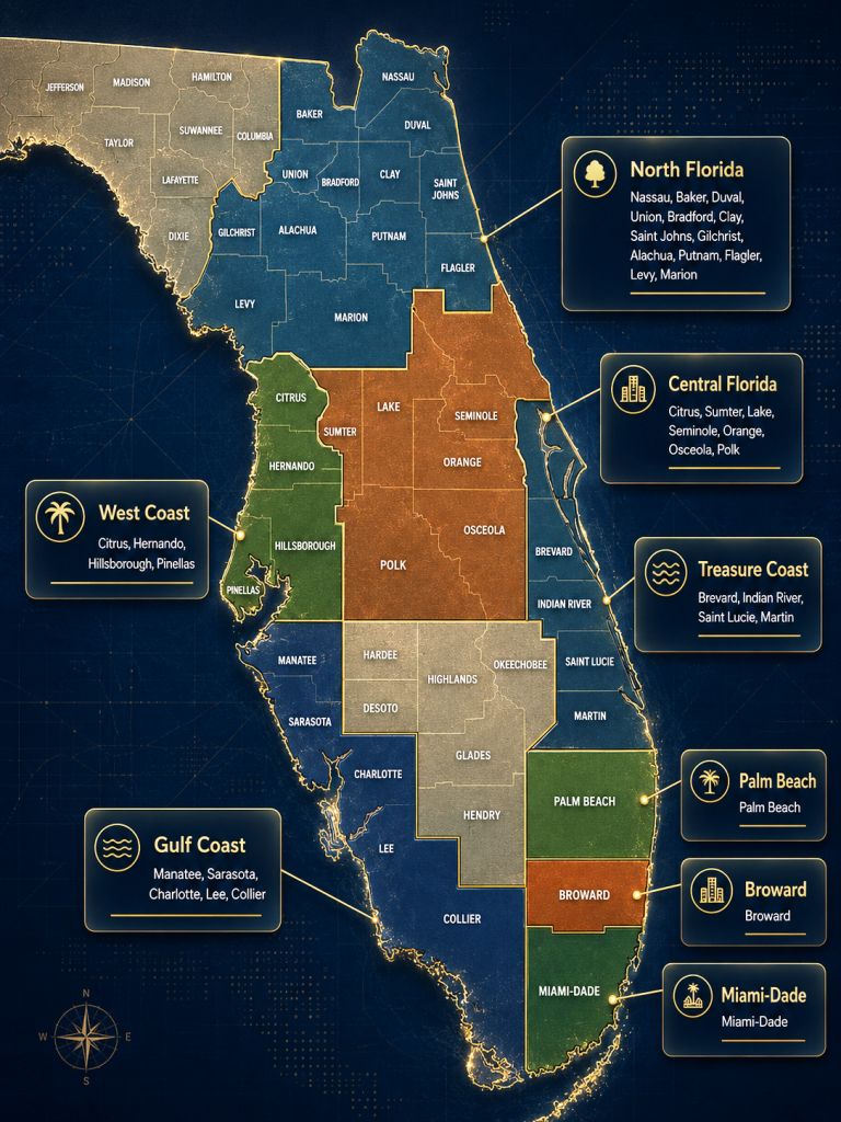 Only Direct Deals wholesale properties buying areas across Florida