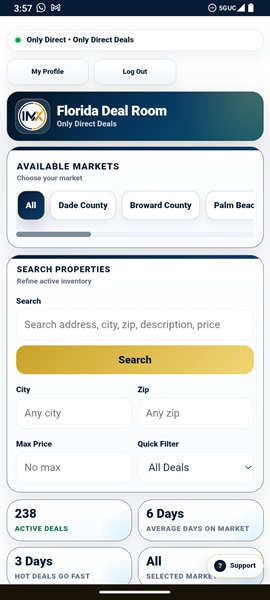 InvestorMX mobile investor property feed